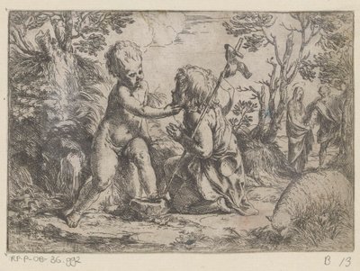 Kristusbarnet og den unge Johannes Døberen af Guido Reni