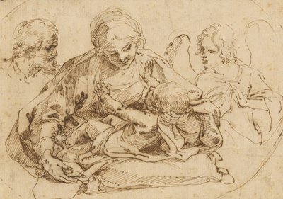 Den hellige familie med en engel af Guido Reni