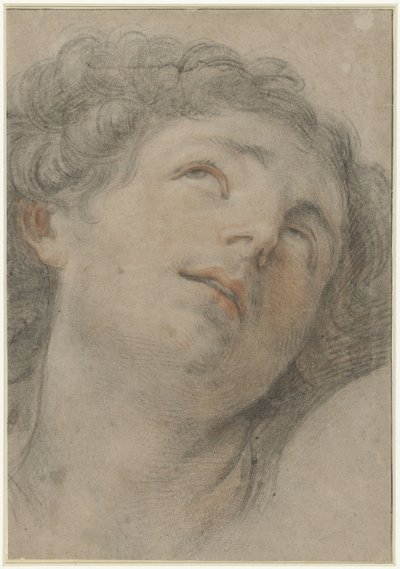 Hovedet af Saint Sebastian, kigger opad af Guido Reni