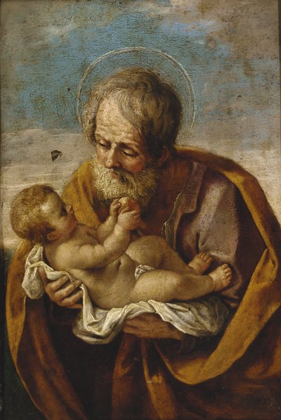 Joseph og Kristusbarnet i hans arme af Guido Reni