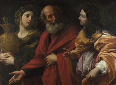 Lot og hans døtre forlader Sodoma, ca. 1615 af Guido Reni