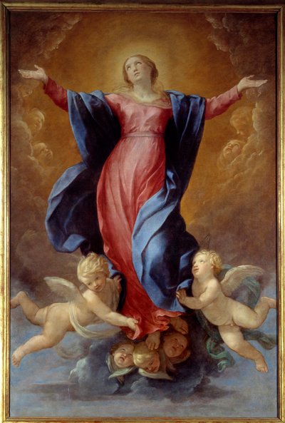 The Assumption of the Virgin Maleri af Guido Reni kaldet Guiden (1575-1642) 1637 Sun. 2,42x1,6 m Lyon, Musee des Beaux Arts af Guido Reni