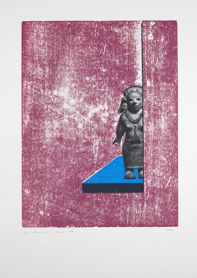 Invisible Room Nº1, 2019 (træsnit og silketryk) af Guilherme Pontes