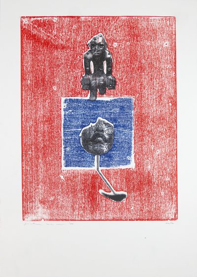 Invisible Room nº3, 2019 (træsnit og silketryk) af Guilherme Pontes