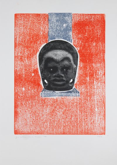 Invisible Room nº5, 2019 (træsnit og silketryk) af Guilherme Pontes