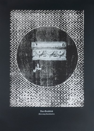 The Tomb Song, Thus Spoke Zarathustra, 2024 (træsnit og silketryk) af Guilherme Pontes