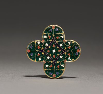 Quatrilobed Plaque, ca. 1300-1310 (guld, gennemskinnelig emalje) af Guillaume (attr. to) Julien