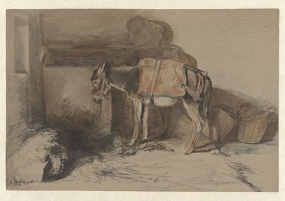 Æsel i stald af Guillaume Anne van der Brugghen