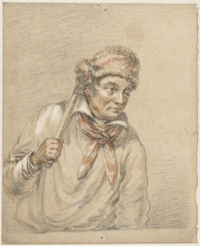 Mand med pelshat på hovedet af Guillaume Anne van der Brugghen
