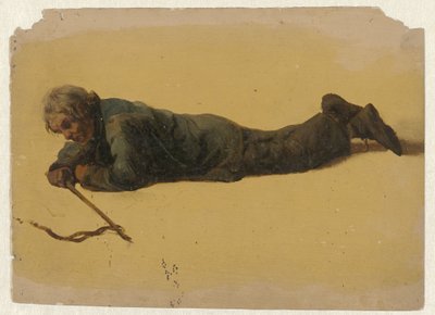 Mand liggende tilbøjelig af Guillaume Anne van der Brugghen