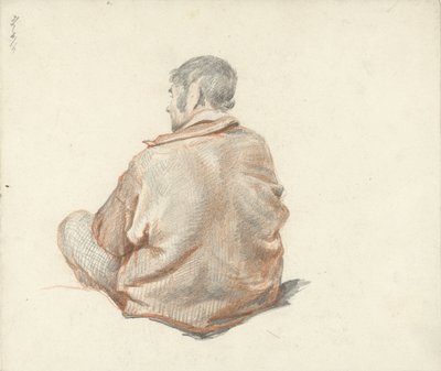 Siddende mand, set bagfra af Guillaume Anne van der Brugghen