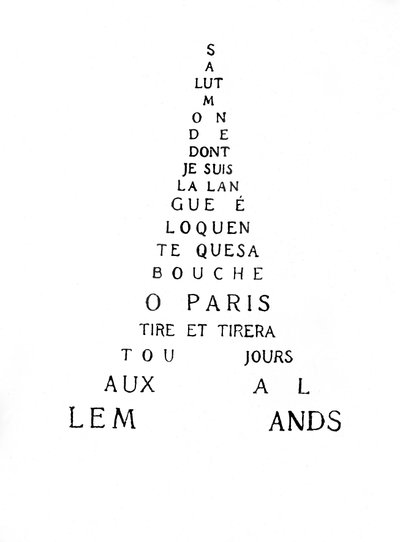 Kalligram af Eiffeltårnet af Guillaume Apollinaire