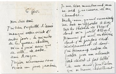 Brev til Andre Breton, 1918 af Guillaume Apollinaire