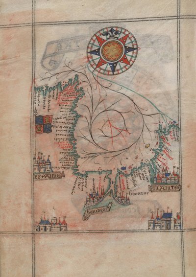 Biscayabugten i atlas af Guillaume Brouscon (1540-1560) af Guillaume Brouscon