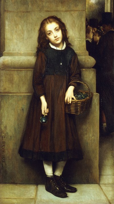 Blomsterpige udenfor Operaen, 1873 af Guillaume Charles Brun