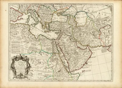 1701 Guillaume Delisle kort over det osmanniske og persiske rige (beskåret) af Guillaume Delisle
