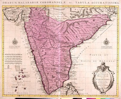Indien (undtagen det nordlige) af Guillaume Delisle