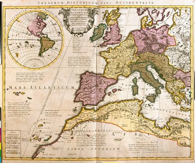 Kort over Europa og de nordafrikanske kyster (radering af Guillaume Delisle