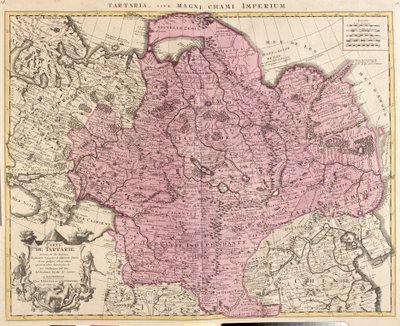 Kort over Tartaria (Centralasien, Sibirien, Turkestan, Mongoliet og Manchuriet) (radering af Guillaume Delisle