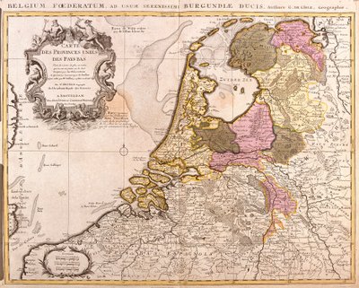Kort over Nederlandenes Forenede Provinser (radering af Guillaume Delisle