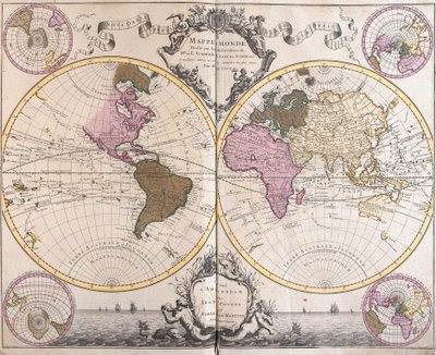 Planisphere World (ætsning af Guillaume Delisle