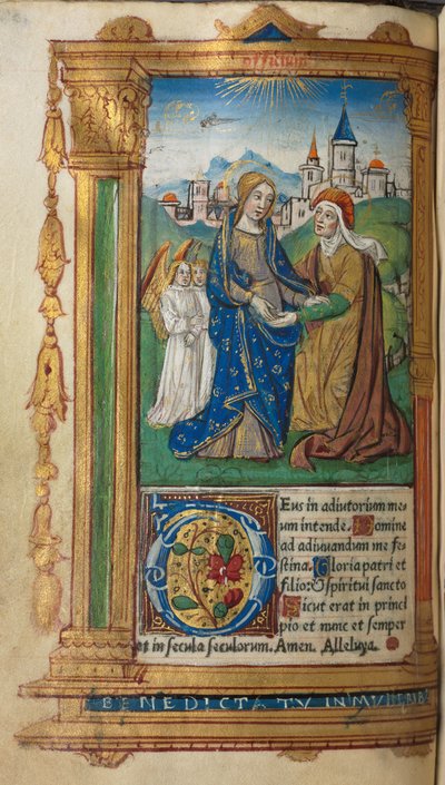 Trykt timebog (brug i Rom): fol.29v, Visitationen af Guillaume Le Rouge