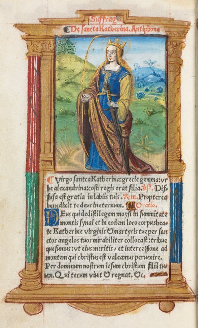 Trykt tidebog (brug af Rom): fol. 109v, Skt. Katharina af Guillaume Le Rouge