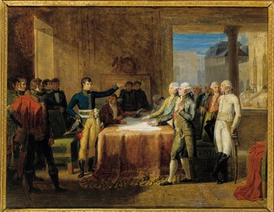 Napoleonskrigen: "" Underskrift af præliminærerne til Leobens fred"" (17. april af Guillaume Lethiere