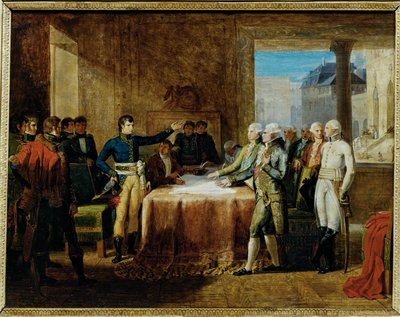 Forud for freden, der blev underskrevet i Leoben den ... (maleri på lærred) af Guillaume Lethiere