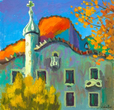 Casa Batlló, 2007 (gouache på papir) af Guillermo Martí Ceballos