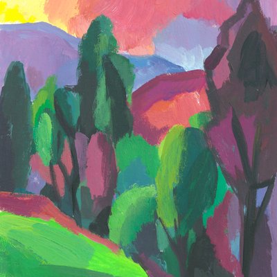 Forest, 2008 (gouache på papir) af Guillermo Martí Ceballos