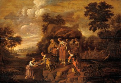 Faraos Datter opdager Moses i Rush Basket af Guilliam du Gardijn