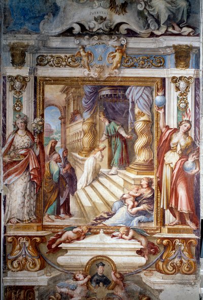 Præsentation af Maria ved templet (Fresco af Guiseppe Nicola Nasini