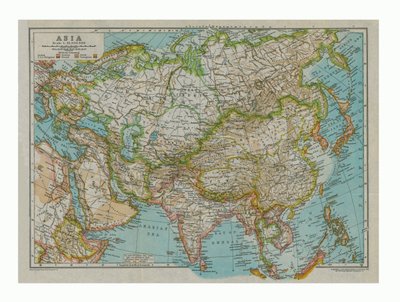 Kort over Asien, c1910 af Gull Engraving Company