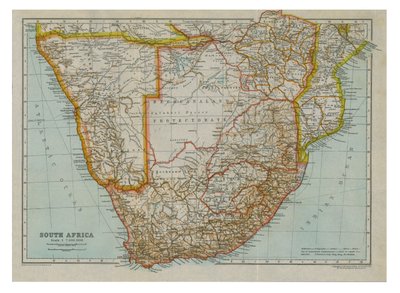Kort over det sydlige Afrika, c1910 af Gull Engraving Company