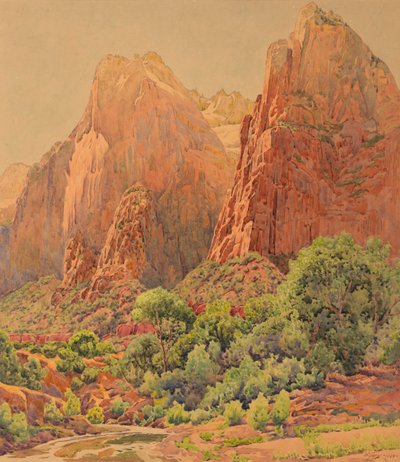 Patriarkerne, Zion National Park, 1924. af Gunnar Widforss