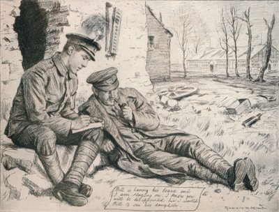 Brevet Hjem, c1917, 1918 af Gunning King