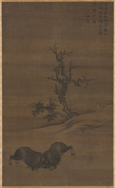 Herdboys and Buffalo in Landscape, 1200-tallet. af Guo Min