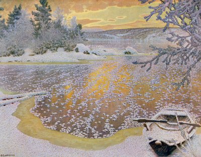 Frost på is af Gustaf Edolf Fjaestad