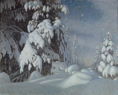 Vintermåneskin, 1895 af Gustaf Fjaestad