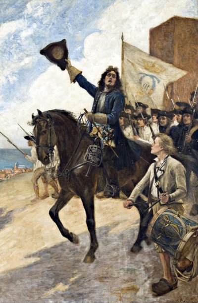Grande guerre du Nord (1700-1721): Magnus Stenbock (1665-1717), feld marechal suedois, a la bataille de Helsinborg af Gustaf Olaf Cederstrom