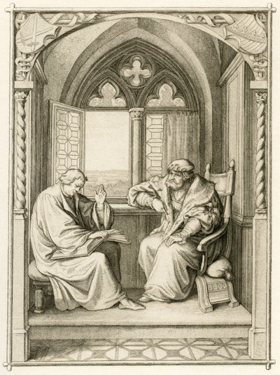 Luther læser for kurfyrsten Johann dem Bestaendigen (Jean I de Saxe af Gustav Ferdinand Leopold Konig