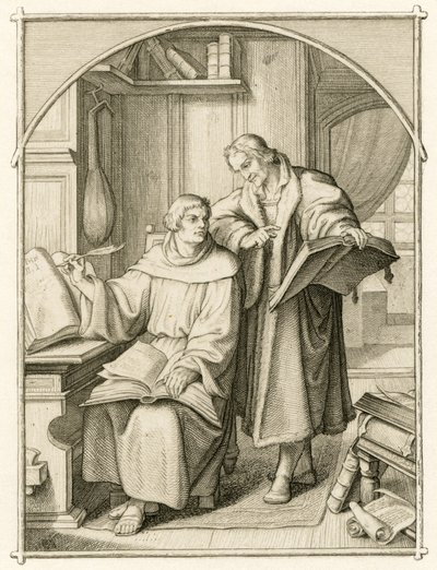 Martin Luther og Philipp Melanchthon (Philippe, Philippus Melanchthon af Gustav Ferdinand Leopold Konig