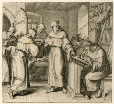 Martin Luther som generalvikar for Augustiner-klostret. Illustration fra: "" Dr. Martin Luther den tyske reformator "" , illustreret af Gustav Koenig, udgivet af Rudolf Besser, Gotha af Gustav Ferdinand Leopold Konig