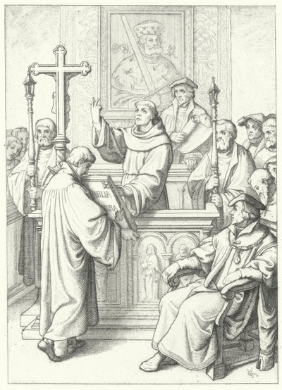 Martin Luther blev tildelt sin doktorgrad af Andreas Karlstadt ved Universitetet i Wittenberg, 1512 af Gustav Ferdinand Leopold Konig