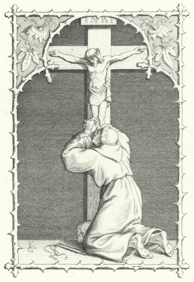 Martin Luther i åndelig pine (gravering) af Gustav Ferdinand Leopold Konig