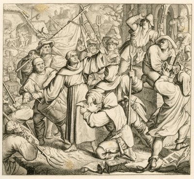 Martin Luther prædiker i Seeburg mod Bondekrigen af Gustav Ferdinand Leopold Konig