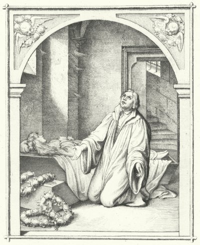 Martin Luther med sin datter Magdalenas døde krop, 1542 af Gustav Ferdinand Leopold Konig