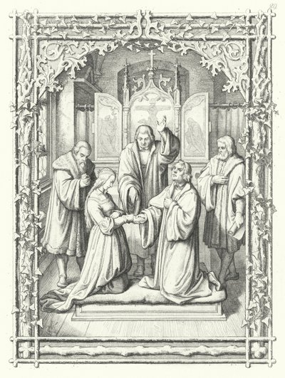 Martin Luthers ægteskab med Katharina von Bora af Gustav Ferdinand Leopold Konig