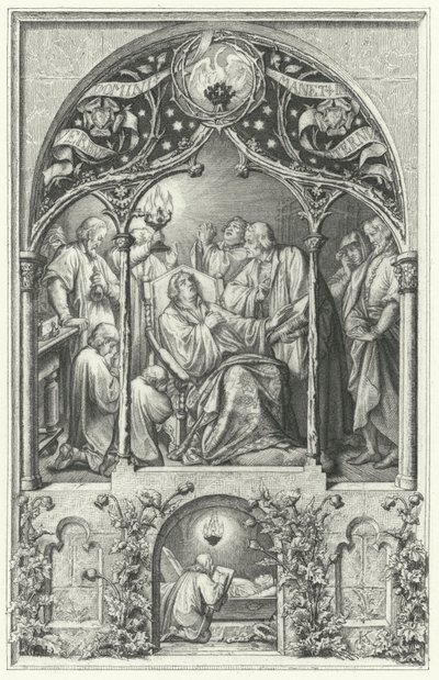 Martin Luthers død (gravering) af Gustav Ferdinand Leopold Konig
